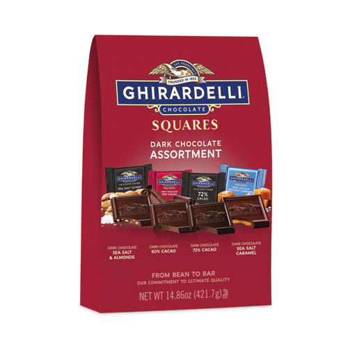 Squares Premium Dark Chocolate Assortment, 14.86 oz Bag, Ships in 1-3 Business Days