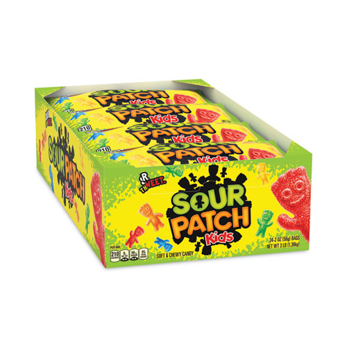 Image of Sour Patch Kids® Chewy Candy, Assorted, 2 Oz  Bags, 24/Pack, Ships In 1-3 Business Days