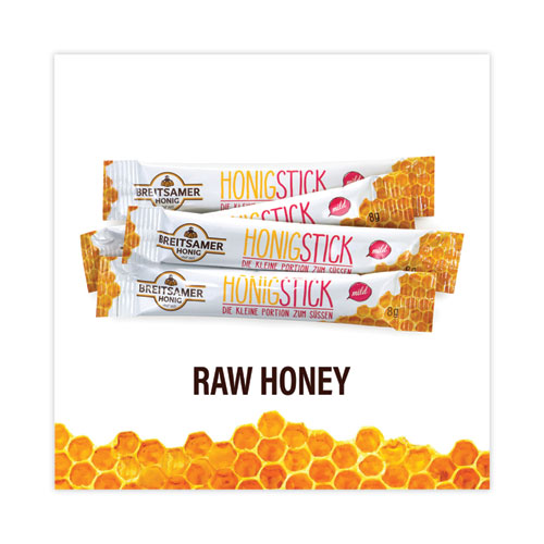 Image of Breitsamer Honig Raw Honey Sticks, 0.28 Oz, 80 Sticks/Tub, 1 Tub/Carton, Ships In 1-3 Business Days