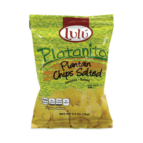 Lulú™ Platanitos Plantain Chips, 2.5 oz/Pack, 30 Packs/Carton, Ships in 1-3 Business Days