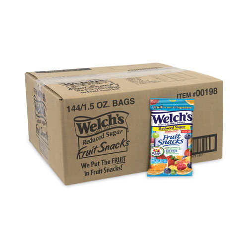 Image of Welch'S® Reduced Sugar Mixed Fruit Snacks, 1.5 Oz Pouches, 144/Carton, Ships In 1-3 Business Days