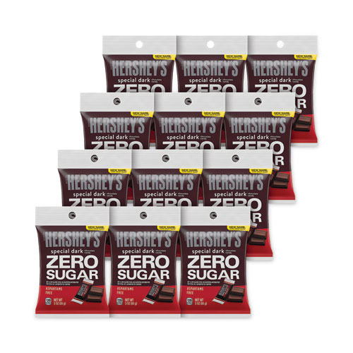 Image of Hershey®'S Miniatures Special Dark Sugar-Free Chocolate, 3 Oz Bag, 12 Bags/Carton, Ships In 1-3 Business Days