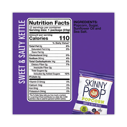 Image of Skinnypop® Popcorn Popcorn Variety Snack Pack, 0.5 Oz Bag, 36 Bags/Carton, Ships In 1-3 Business Days