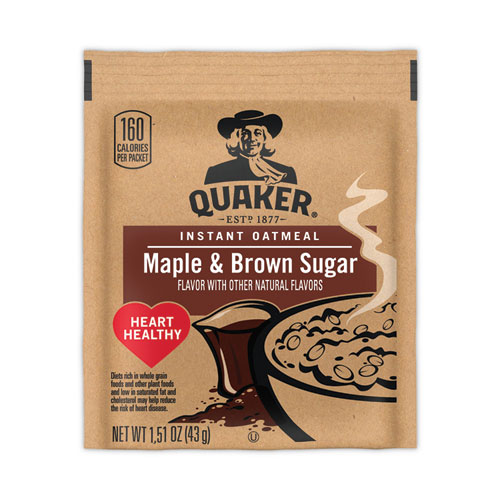Quaker® Instant Oatmeal, Maple and Brown Sugar, 1.51 oz Packet, 40 Count Box, Delivered in 1-4 Business Days
