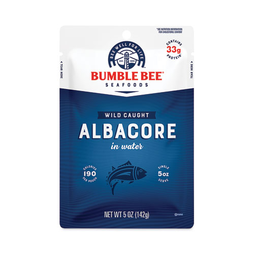 Premium Albacore Tuna Pouches, 5 oz Pouch, 4/Carton, Ships in 1-3 Business Days