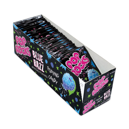 Image of Pop Rocks® Sugar Candy, Blue Raspberry, 0.33 Oz Pouches, 24/Carton, Ships In 1-3 Business Days