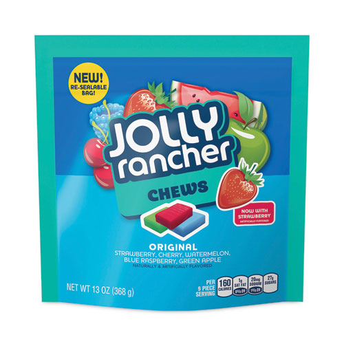Jolly Rancher® Chews Candy, Assorted Flavors, 13 Oz Pouches, 4/Carton, Ships In 1-3 Business Days