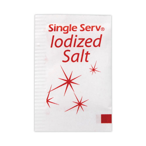Iodized Salt Packet, 0.6 g Packet, 3,000/Carton, Ships in 1-3 Business Days