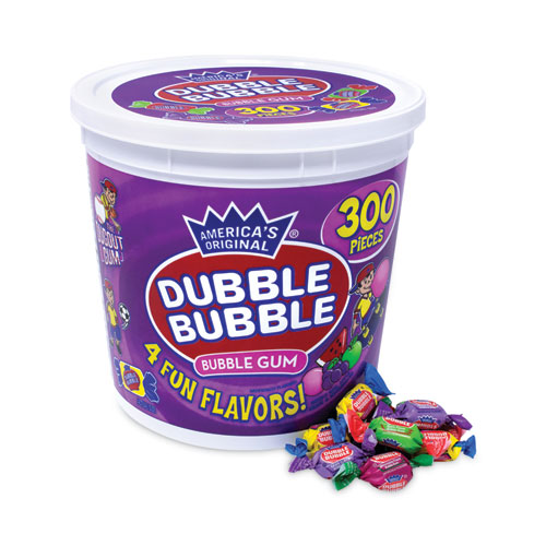 Bubble Gum Assorted Flavor Twist Tub, 300 Pieces/Tub, 1 Tub/Carton, Ships in 1-3 Business Days