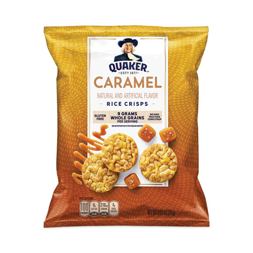 Quaker® Rice Crisps, Caramel, 0.91 Oz Bag, 60 Bags/Carton, Ships In 1-3 Business Days