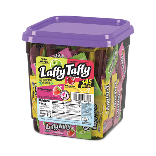 Image of Nestlã©® Laffy Taffy, Assorted Flavors, 3.08 Lb Tub, 145 Wrapped Pieces/Tub, Ships In 1-3 Business Days