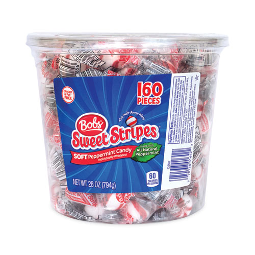 Bobs Sweet Stripes Soft Candy, Peppermint, 28 oz Tub, Ships in 1-3 Business Days