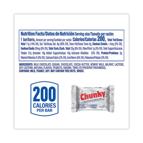 Chunky Bar, Individually Wrapped, 1.4 oz, 24/Carton, Ships in 1-3 Business Days