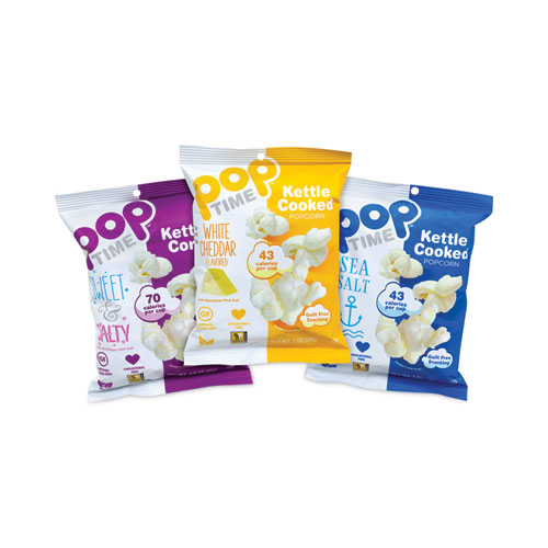 Poptime™ Kettle Cooked Popcorn Variety Pack, Assorted Flavors, 1 Oz Bag, 24/Carton, Ships In 1-3 Business Days
