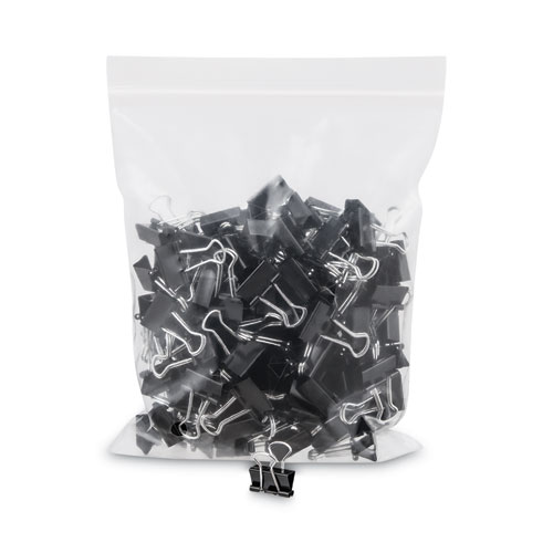 Image of Universal® Binder Clip Zip-Seal Bag Value Pack, Mini, Black/Silver, 144/Pack