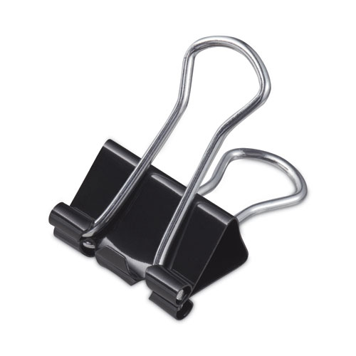 Universal® Binder Clips with Storage Tub, Small, Black/Silver, 40/Pack