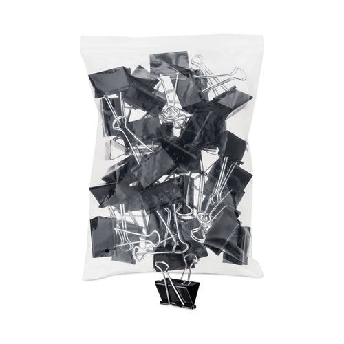 Image of Universal® Binder Clip Zip-Seal Bag Value Pack, Large, Black/Silver, 36/Pack