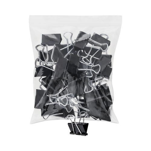 Binder Clip Zip-Seal Bag Value Pack, Medium, Black/Silver, 36/Pack