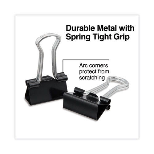 Image of Binder Clips, Small, Black/Silver, 12/Box