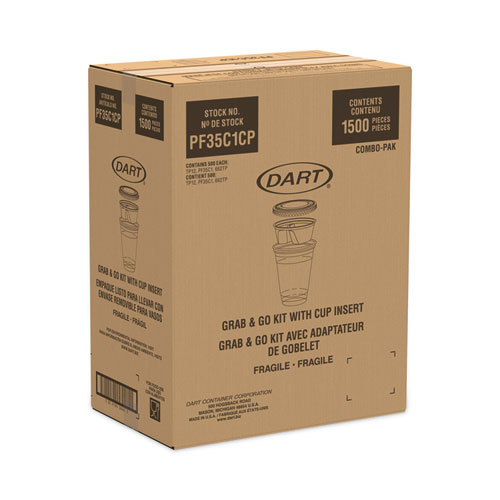 Image of Dart® Clear Pet Grab N Go Kit Combo With Insert, 12 Oz, Clear, 500/Carton