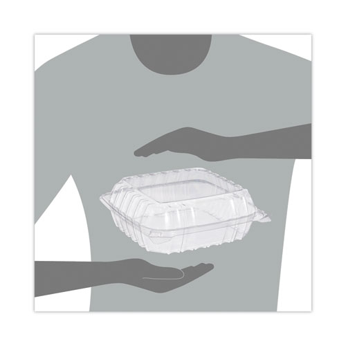 Image of Dart® Clearseal Hinged-Lid Plastic Containers, 8.3 X 8.3 X 3, Clear, Plastic, 250/Carton