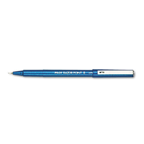 Pilot® Razor Point II Super Fine Marker Pen, Black Ink, .2mm, Dozen