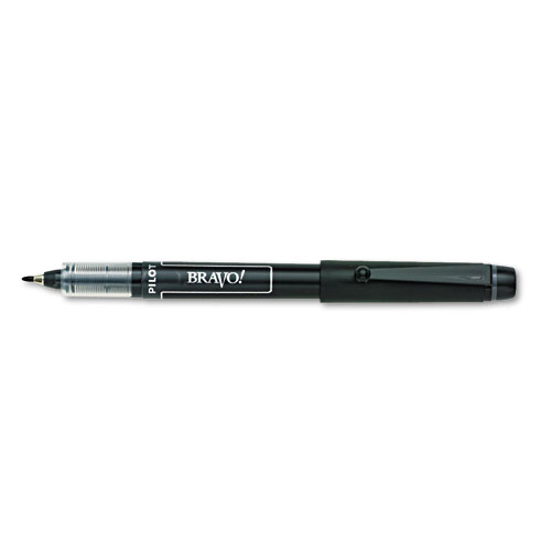Bravo Stick Porous Point Marker Pen, Bold 1mm, Black Ink, Black Barrel