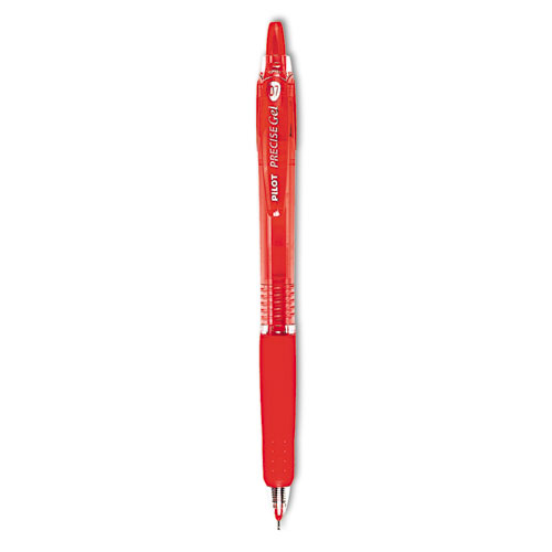 Precise Gel BeGreen Retractable Gel Pen, Fine 0.7mm, Red Ink/Barrel, Dozen