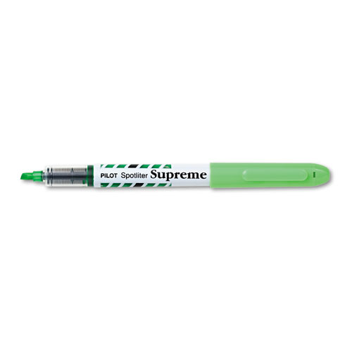 Pilot® Spotliter Supreme Highlighter, Fluorescent Green Ink, Chisel Tip, Green/White Barrel