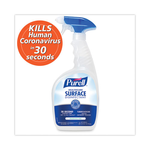 Purell® Healthcare Surface Disinfectant, Fragrance Free, 32 Oz Spray Bottle, 6/Carton