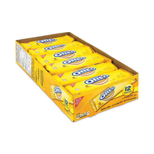 Oreo Golden Sandwich Cookies, 2.4 oz Pack, 12 Packs/Box, 4 Boxes/Carton, Delivered in 1-4 Business Days