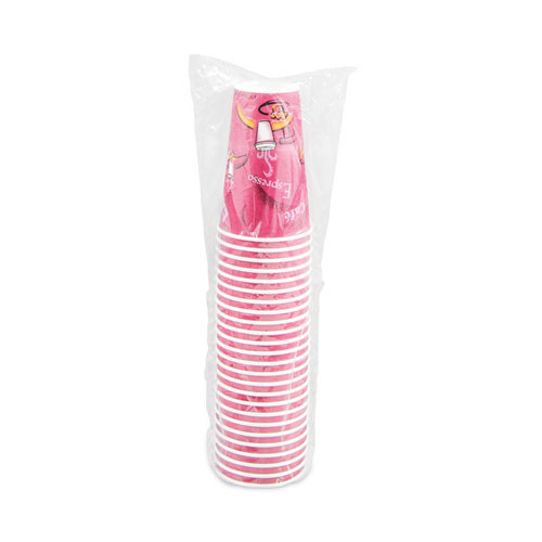 Image of Solo® Paper Hot Drink Cups In Bistro Design, 16 Oz, Maroon, 300/Carton