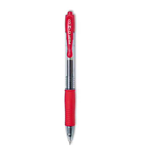 G2 Premium Retractable Gel Pen, 0.7mm, Red Ink, Smoke Barrel, Dozen