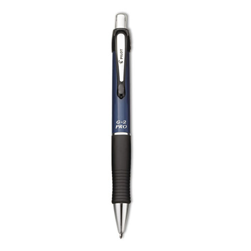 Pilot® G2 Pro Retractable Gel Ink Pen, Refillable, Black Ink/Blue Barrel, .7mm