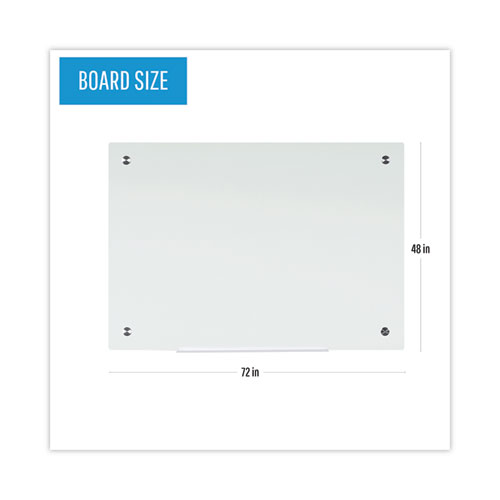 Image of Mastervision® Magnetic Glass Dry Erase Board, 72 X 48, Opaque White Surface