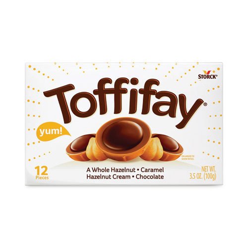 Toffifay Caramel Candy, 3.5 oz Box, 4 Boxes/Carton, Ships in 1-3 Business Days