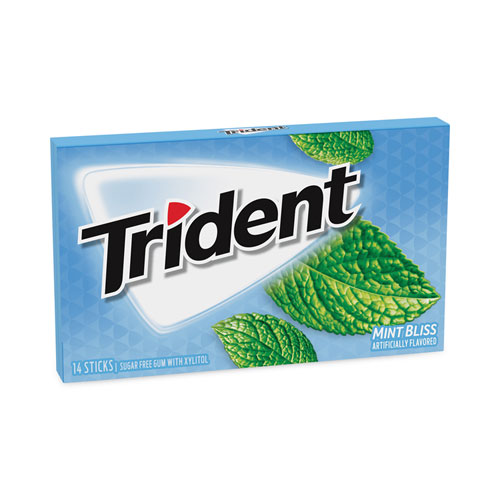Trident® Sugar-Free Gum, Mint Bliss, 14 Sticks/Pack, 12 Pack/Carton, Ships In 1-3 Business Days