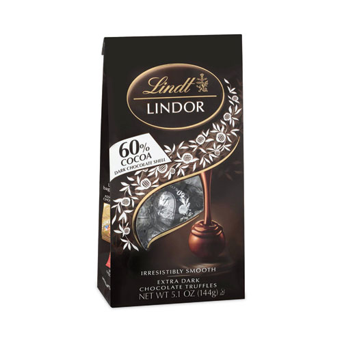 Lindor Extra Dark Chocolate Truffles, 5.1 oz Bag, 3 Bags/Pack, Ships in 1-3 Business Days