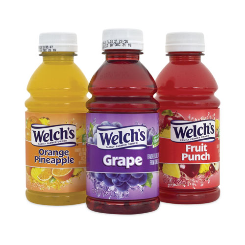 Welch's® Fruit Juice Variety Pack, Fruit Punch, Grape, and Orange Pineapple, 10 oz Bottles, 24/Carton, Delivered in 1-4 Business Days