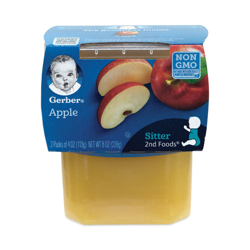 Gerber® 2Nd Foods Baby Food, Apple, 4 Oz Cup, 2/Pack, 8 Packs/Carton, Ships In 1-3 Business Days