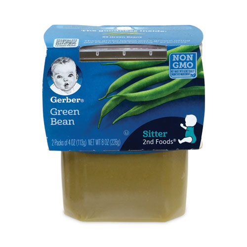 Gerber® 2Nd Foods Baby Food, Green Bean, 4 Oz Cup, 2/Pack, 8 Packs/Carton, Ships In 1-3 Business Days