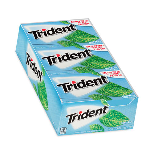 Image of Trident® Sugar-Free Gum, Mint Bliss, 14 Sticks/Pack, 12 Pack/Carton, Ships In 1-3 Business Days