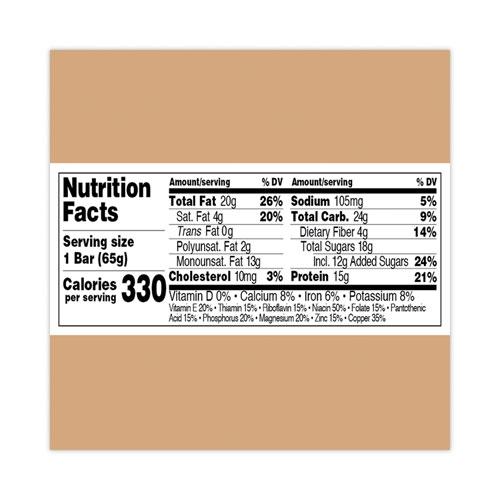 Refrigerated Protein Bar, Dark Chocolate Peanut Butter with Sea Salt, 2.3 oz Bar, 16/Carton