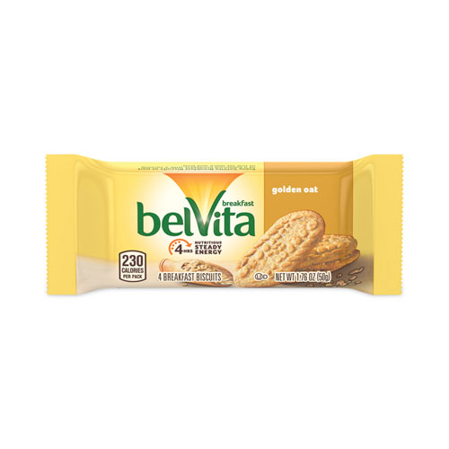 belVita Breakfast Biscuits, Golden Oat, 1.76 oz Pack, 12 Packs/Box, 3 Boxes, Delivered in 1-4 Business Days