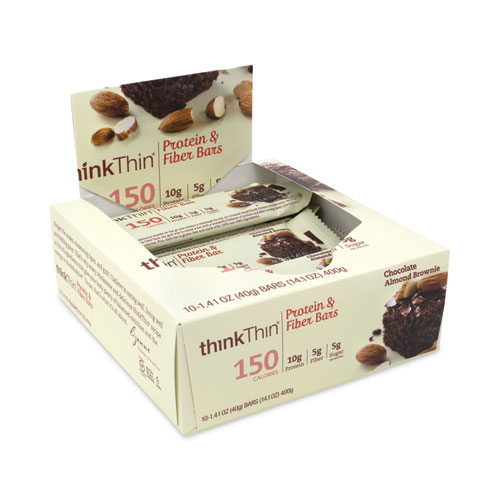 Image of Thinkthin® High Protein Bars, Almond Brownie, 1.41 Oz Bar, 10 Bars/Carton, Ships In 1-3 Business Days