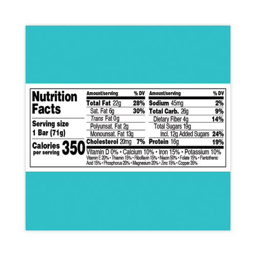 Refrigerated Protein Bar, Coconut Peanut Butter, 2.5 oz Bar, 16/Carton, Ships in 1-3 Business Days