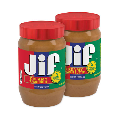 Image of Jif® Creamy Peanut Butter, 40 Oz Jar, 2/Pack, Ships In 1-3 Business Days