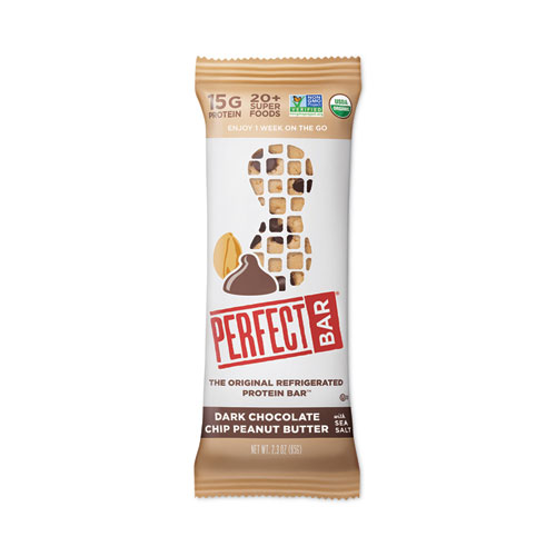 Perfect Bar® Refrigerated Protein Bar, Dark Chocolate Peanut Butter With Sea Salt, 2.3 Oz Bar, 16/Carton, Ships In 1-3 Business Days