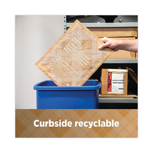 Curbside Recyclable Padded Mailer, #5, Bubble Cushion, Self-Adhesive Closure, 12 x 17.25, Natural Kraft, 100/Carton