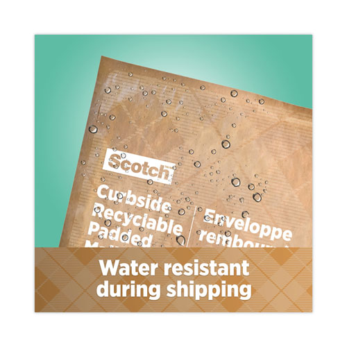 Image of Scotch™ Curbside Recyclable Padded Mailer, #6, Bubble Cushion, Self-Adhesive Closure, 13.75 X 20, Natural Kraft, 50/Carton